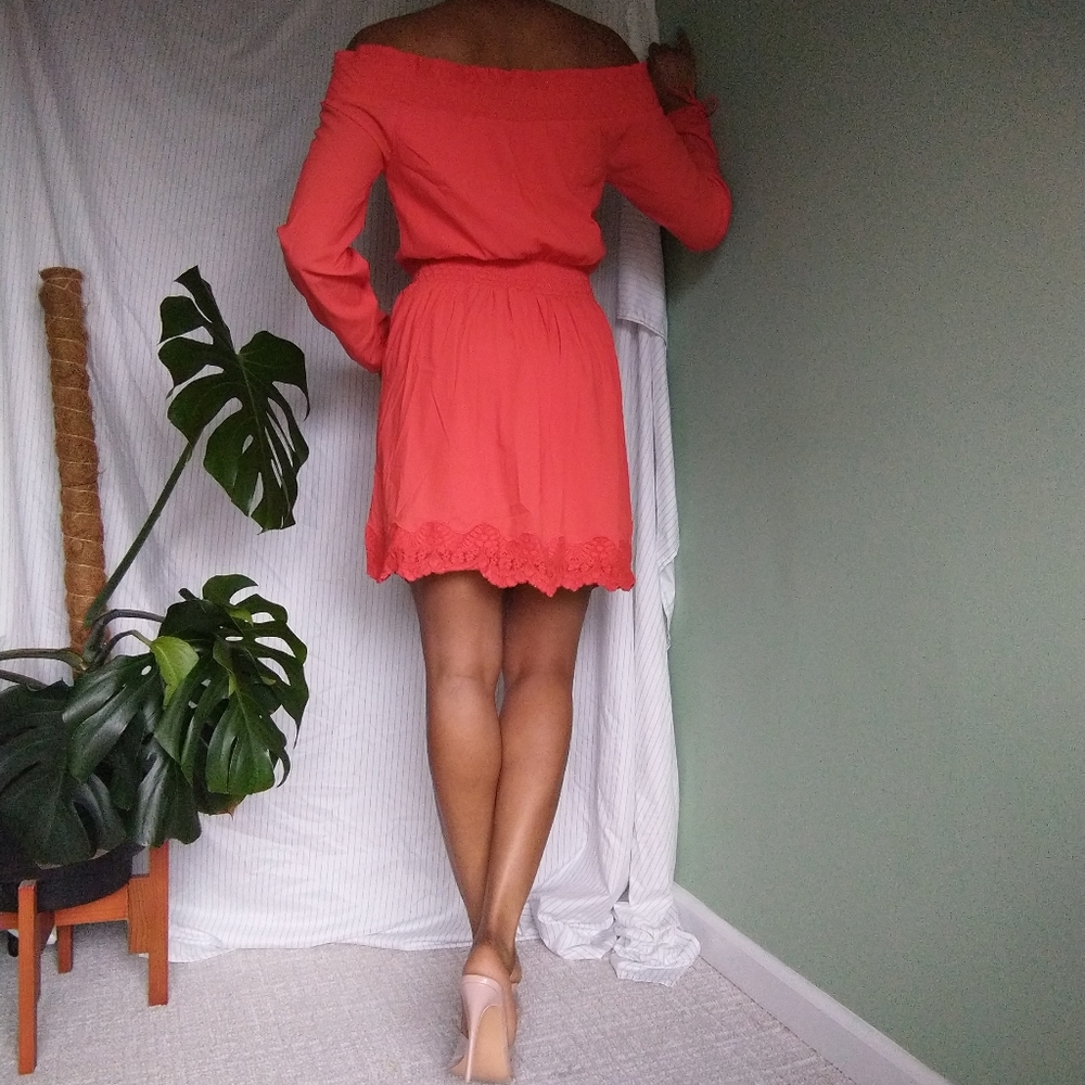 Women's Abercrombie & Fitch Coral off-the-shoulder dress - Picture 6 of 14